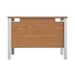Jemini Rectangular Goal Post Desk 1000x600x730mm Nova Oak/White KF821410