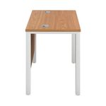 Jemini Rectangular Goal Post Desk 1000x600x730mm Nova Oak/White KF821410