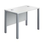 Jemini Rectangular Goal Post Desk 1000x600x730mm White/Silver KF821427