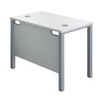 Jemini Rectangular Goal Post Desk 1000x600x730mm White/Silver KF821427