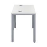 Jemini Rectangular Goal Post Desk 1000x600x730mm White/Silver KF821427