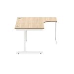 Polaris Right Hand Radial Single Upright Cantilever Desk 1600x1200x730mm Canadian Oak/White KF821450