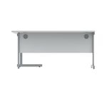 Polaris Right Hand Radial SU Cantilever Desk 1600x1200x730mm Arctic White/Silver KF821470