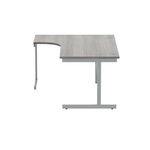 Polaris Left Hand Radial SU Cantilever Desk 1600x1200x730mm Alaskan Grey Oak/Silver KF821500