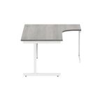 Polaris Right Hand Radial SU Cantilever Desk 1600x1200x730mm Alaskan Grey Oak/White KF821530