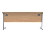 Polaris Rectangular Single Upright Cantilever Desk 1600x600x730mm Norwegian Beech/Silver KF821560