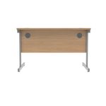 Polaris Rectangular Single Upright Cantilever Desk 1200x800x730mm Norwegian Beech/Silver KF821570