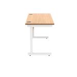 Polaris Rectangular Single Upright Cantilever Desk 1200x600x730mm Norwegian Beech/White KF821600