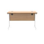 Polaris Rectangular Single Upright Cantilever Desk 1200x600x730mm Norwegian Beech/White KF821600