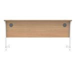 Polaris Rectangular Single Upright Cantilever Desk 1600x600x730mm Norwegian Beech/White KF821620