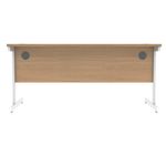 Polaris Rectangular Single Upright Cantilever Desk 1600x800x730mm Norwegian Beech/White KF821650