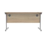 Polaris Rectangular Single Upright Cantilever Desk 1400x800x730mm Canadian Oak/Silver KF821700