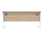 Polaris Rectangular Single Upright Cantilever Desk 1600x600x730mm Canadian Oak/White KF821740