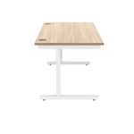 Polaris Rectangular Single Upright Cantilever Desk 1400x800x730mm Canadian Oak/White KF821760