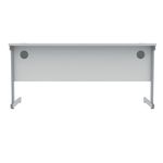 Polaris Rectangular Single Upright Cantilever Desk 1600x600x730mm Arctic White/Silver KF821800
