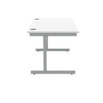 Polaris Rectangular Single Upright Cantilever Desk 1200x800x730mm Arctic White/Silver KF821810