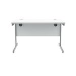 Polaris Rectangular Single Upright Cantilever Desk 1200x800x730mm Arctic White/Silver KF821810