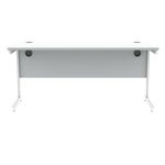 Polaris Rectangular Single Upright Cantilever Desk 1600x600x730mm Arctic White/White KF821860