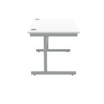 Polaris Rectangular Single Upright Cantilever Desk 1200x800x730mm Arctic White/White KF821870