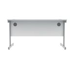 Polaris Rectangular Single Upright Cantilever Desk 1400x800x730mm Arctic White/White KF821880
