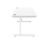 Polaris Rectangular Single Upright Cantilever Desk 1600x800x730mm Arctic White/White KF821890