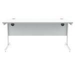 Polaris Rectangular Single Upright Cantilever Desk 1600x800x730mm Arctic White/White KF821890