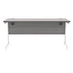 Polaris Rectangular Single Upright Cantilever Desk 1600x600x730mm Alaskan Grey Oak/White KF821980