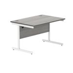Polaris Rectangular Single Upright Cantilever Desk 1200x800x730mm Alaskan Grey Oak/White KF821990