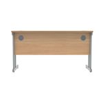 Polaris Rectangular Double Upright Cantilever Desk 1400x600x730mm Norwegian Beech/Silver KF822030