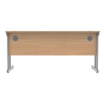 Polaris Rectangular Double Upright Cantilever Desk 1600x600x730mm Norwegian Beech/Silver KF822040