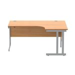 Polaris Right Hand Radial DU Cantilever Desk 1600x1200x730mm Norwegian Beech/Silver KF822090