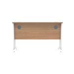 Polaris Rectangular Double Upright Cantilever Desk 1200x600x730mm Norwegian Beech/White KF822100