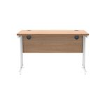 Polaris Rectangular Double Upright Cantilever Desk 1200x600x730mm Norwegian Beech/White KF822100