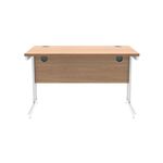Polaris Rectangular Double Upright Cantilever Desk 1200x800x730mm Norwegian Beech/White KF822130