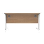 Polaris Rectangular Double Upright Cantilever Desk 1400x800x730mm Norwegian Beech/White KF822140