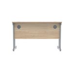 Polaris Rectangular Double Upright Cantilever Desk 1200x600x730mm Canadian Oak/Silver KF822180