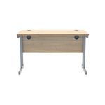 Polaris Rectangular Double Upright Cantilever Desk 1200x600x730mm Canadian Oak/Silver KF822180