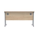 Polaris Rectangular Double Upright Cantilever Desk 1400x600x730mm Canadian Oak/Silver KF822190