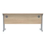 Polaris Rectangular Double Upright Cantilever Desk 1600x600x730mm Canadian Oak/Silver KF822200
