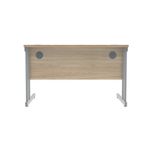 Polaris Rectangular Double Upright Cantilever Desk 1200x800x730mm Canadian Oak/Silver KF822210