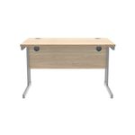 Polaris Rectangular Double Upright Cantilever Desk 1200x800x730mm Canadian Oak/Silver KF822210