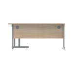 Polaris Right Hand Radial DU Cantilever Desk 1600x1200x730mm Canadian Oak/Silver KF822250