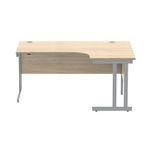 Polaris Right Hand Radial DU Cantilever Desk 1600x1200x730mm Canadian Oak/Silver KF822250