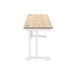Polaris Rectangular Double Upright Cantilever Desk 1600x600x730mm Canadian Oak/White KF822280