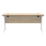 Polaris Rectangular Double Upright Cantilever Desk 1600x600x730mm Canadian Oak/White KF822280
