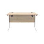 Polaris Rectangular Double Upright Cantilever Desk 1200x800x730mm Canadian Oak/White KF822290