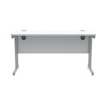 Polaris Rectangular Double Upright Cantilever Desk 1400x600x730mm Arctic White/Silver KF822350