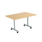 Jemini Rectangular Tilting Table 1200x700x730mm Nova Oak/Silver KF822391