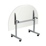 Jemini D-End Tilt Table 1400x700x720mm White/Silver KF822462