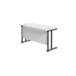 Jemini Rectangular Double Upright Cantilever Desk 1200x600x730mm White/Black KF822998